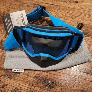 Fly Blue and Black Snowboarding Googles